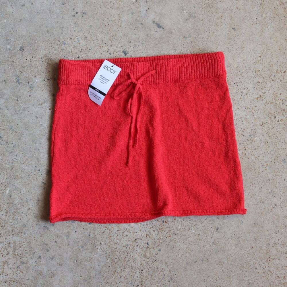 Cotton On BODY Knit Swim Cover Up Skirt NWT Beach Cover-Up Coral Red Size S